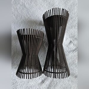 Twisted Metal Wire Pillar Candle Holders